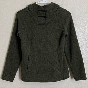 The North Face Girls Size 10-12 Green Heather Fleece Hooded Sweatshirt